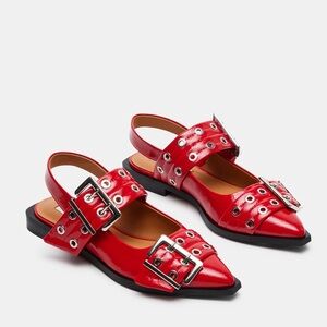 Steve Madden Graya Red Patent Slingbacks | Size 6.5